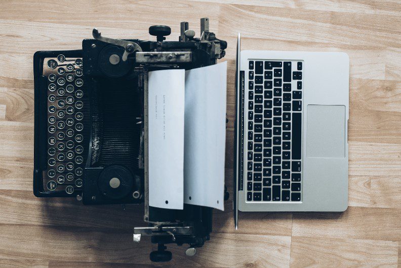 typewriters on a table